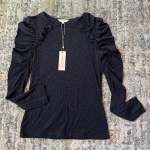 REBECCA TAYLOR RUFFLE SHOULDER TOP! NWT! XS